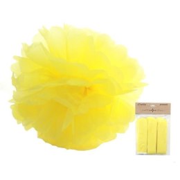 Ozdoba papierowa pompon 25cm żółty 3szt