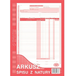 Arkusz spisu z natury A4 uniwersalny O/K